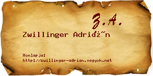 Zwillinger Adrián névjegykártya